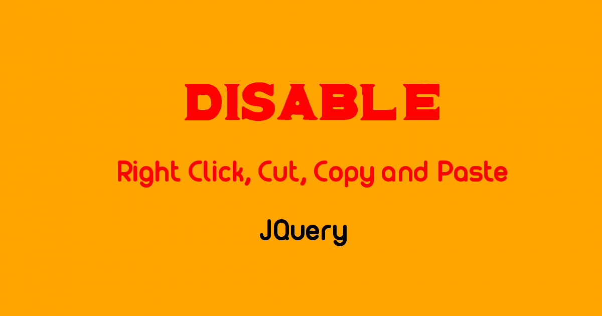 How to Disable Mouse Right Click Using jQuery, Disable Right Click on Website
