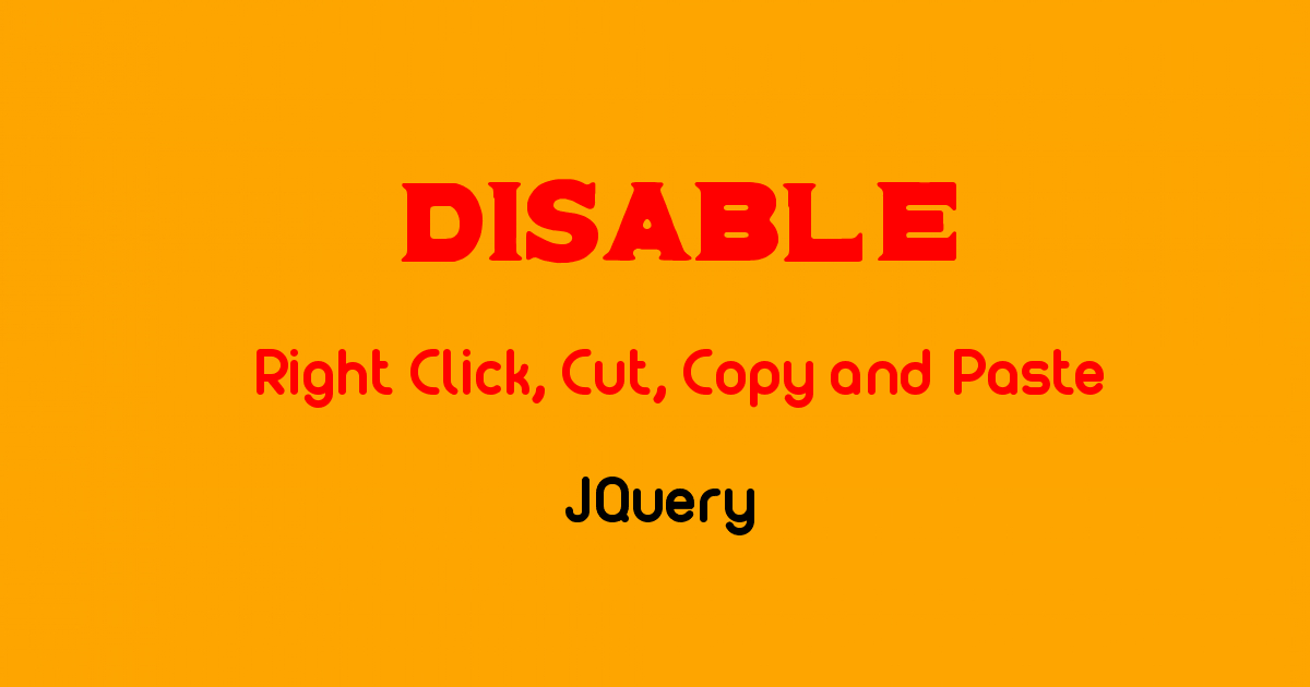 How to Disable Mouse Right Click using jQuery